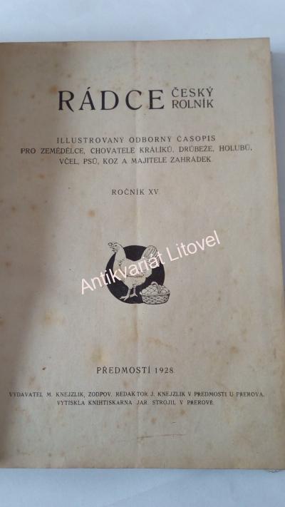 časopis Rádce český rolník, ročník XV