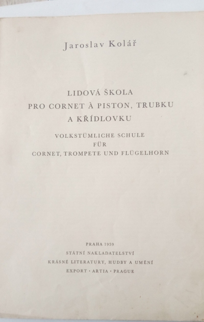Lidová škola pro cornet á piston, trubku a křídlovku