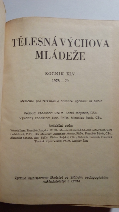 Tělesná výchova mládeže, ročník XLV. (1979)
