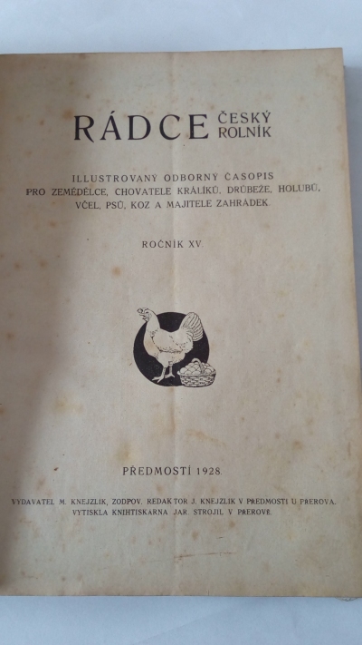 časopis Rádce český rolník, ročník XV